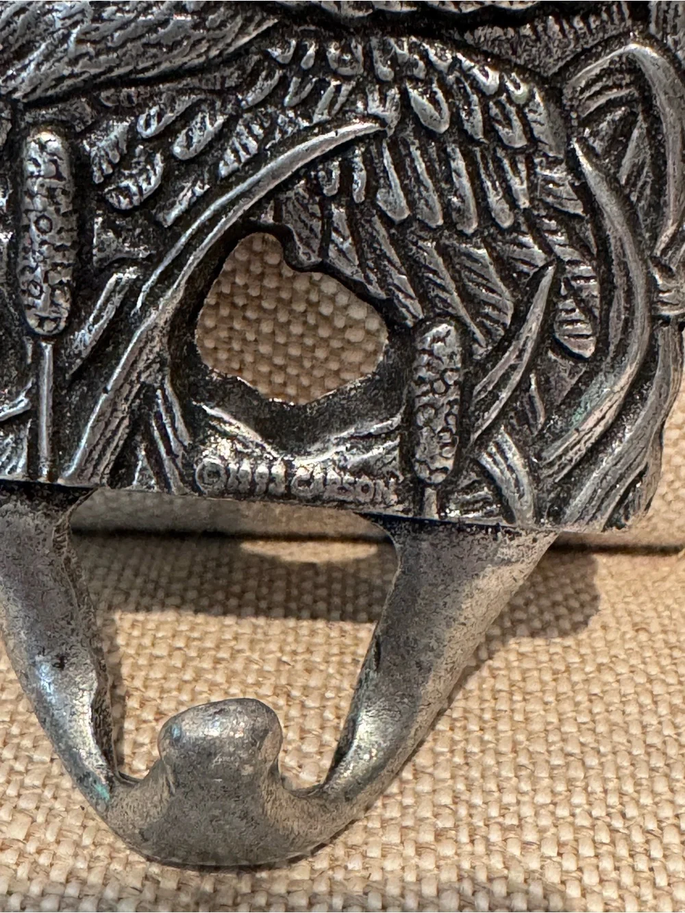 Carson Vintage 1993 Decorative Duck Wall Hook - Pewter Metal Black Finish